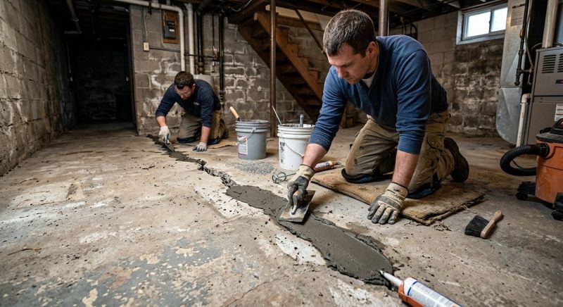 Cracked Basement Floor Repair in Venice, FL